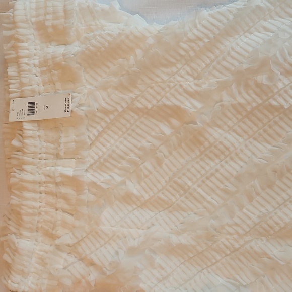 Anthropologie Endless Rose Strapless Textured Fitted White Mini Dress - Picture 5 of 6